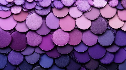 Wall Mural - A close up of many different shades of purple eyeshadow