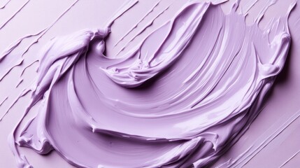 Poster - A purple blob of makeup is spread across a white background