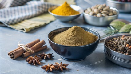 Sticker - curry masala powder with ingredients