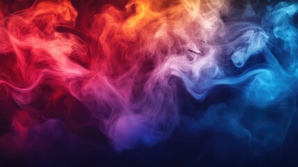 Poster - Abstract image of colorful smoke patterns forming in the air, with bold reds, blues, and purples creating a dynamic visual effect