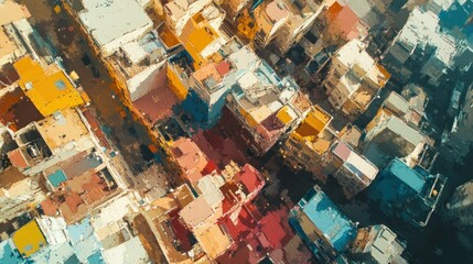 Poster - Abstract Aerial View of Cityscape with Vibrant Colors