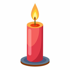 Poster - burning candle on a white background