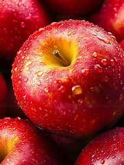 Sticker - A pile of red apples with water droplets on them