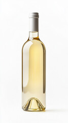 Wall Mural - Photo of a white wine bottle isolated on a white background