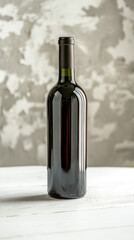 Wall Mural - Photo of wine bottle isolated on a white table