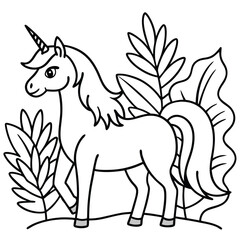 Naklejka na meble unicorns cartoon design coloring book for kids