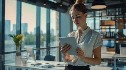 Poster - The Woman with Tablet Device