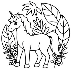 Naklejka na meble unicorns cartoon design coloring book for kids
