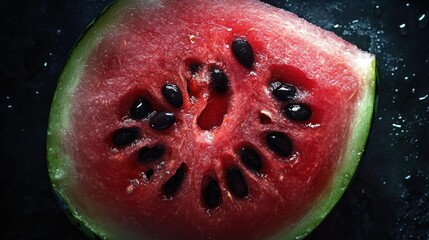 Wall Mural - A Close-Up of a Watermelon Slice with Seeds