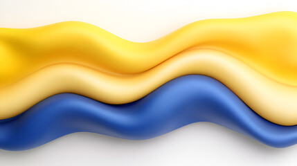 Poster - Abstract waves in blue and yellow colors representing creativity and fluidity in artistic expression