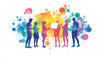 Poster - a group of diverse individuals stand together, symbolizing collaboration, innovation, and growth. th