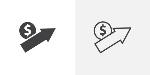 Poster - Profit growth icon in black filled and outlined style