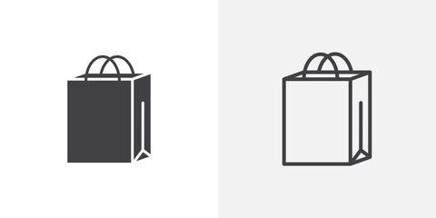 Poster - Shopping bag icon in black filled and outlined style