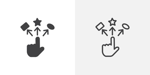 Poster - Variety icon simple black line style.