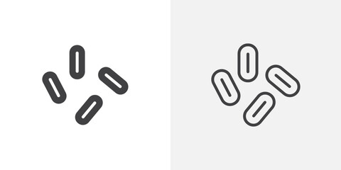 Poster - Yeast icon in black filled and outlined style