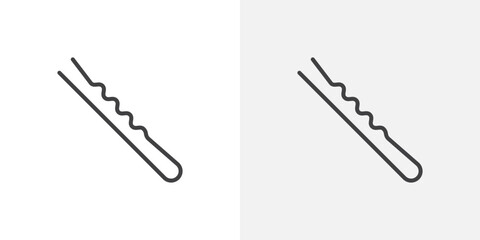 Poster - Bobby pin icon in black filled and outlined style