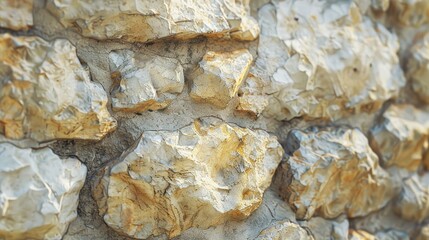 Sticker - Close-up of rough stone wall with distressed texture in background.