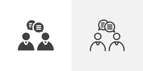 Poster - Consulting icon in black filled and outlined style