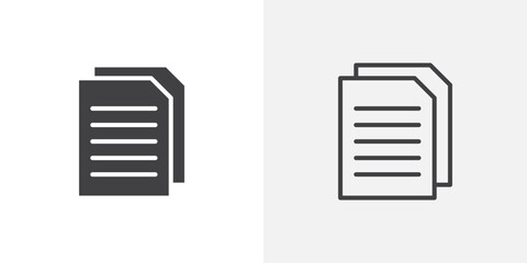 Poster - Documents icon in black filled and outlined style