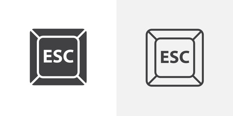 Poster - ESC icon in black filled and outlined style