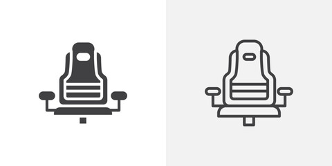 Poster - Gaming chair icon in black filled and outlined style