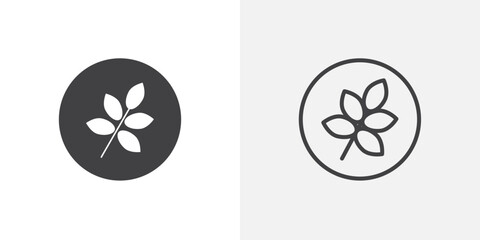 Poster - High fiber food icon in black filled and outlined style