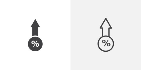 Aufkleber - High percentage icon in black filled and outlined style