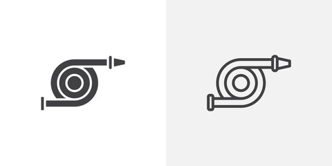 Poster - Hose icon in black filled and outlined style