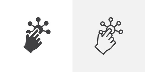 Poster - Interaction icon in black filled and outlined style