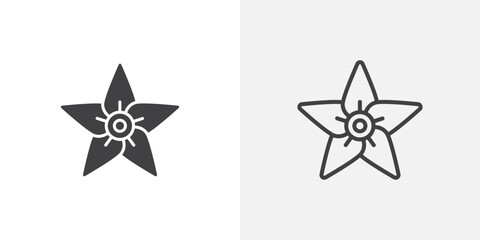 Poster - Jasmine icon in black filled and outlined style