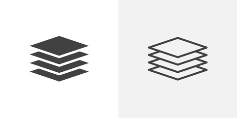 Poster - Layers icon in black filled and outlined style