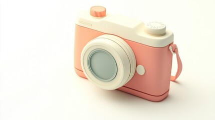 Wall Mural - A pastel-colored camera designed for photography enthusiasts.