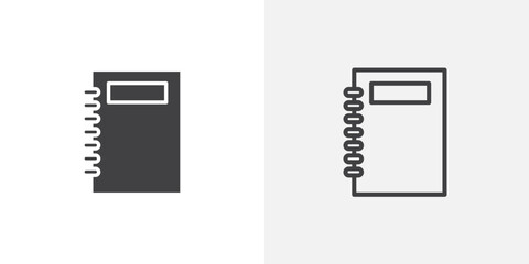 Poster - Notebook flat simple vector symbols illustration.
