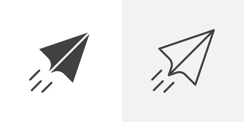 Poster - Paper plane flat simple vector symbols illustration.