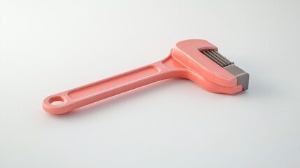 Canvas Print - A pink pipe wrench designed for gripping and turning pipes.