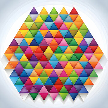 colorful triangles on white background geometric