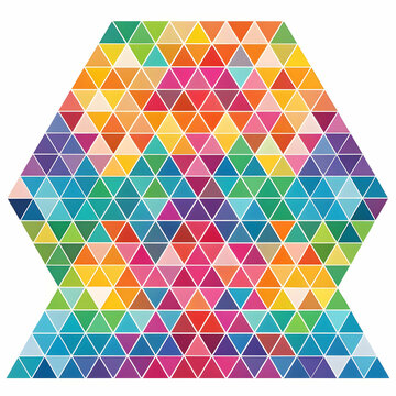 colorful triangles on white background geometric