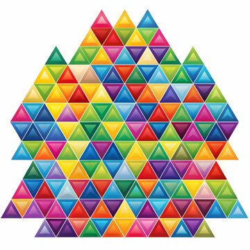 colorful triangles on white background geometric
