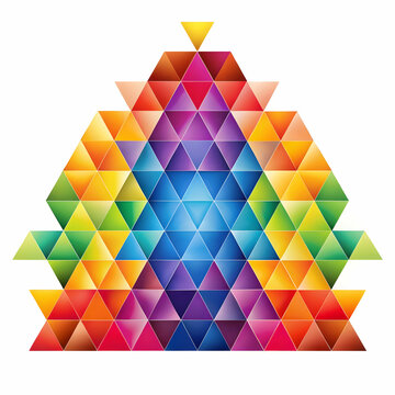 colorful triangles on white background geometric
