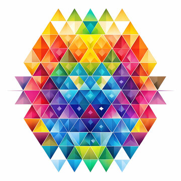 colorful triangles on white background geometric