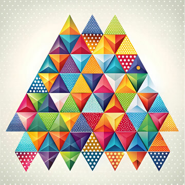 colorful triangles on white background geometric