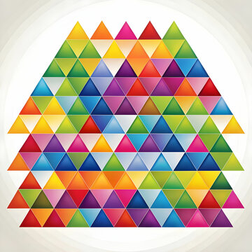 colorful triangles on white background geometric