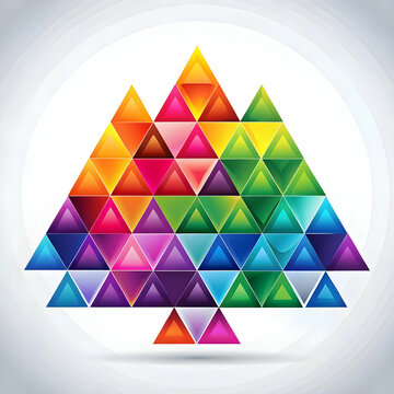colorful triangles on white background geometric