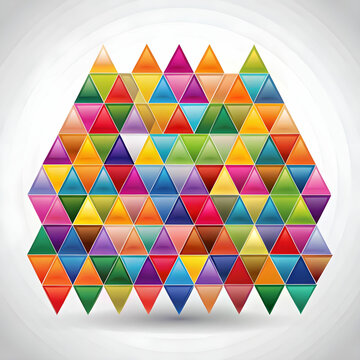 colorful triangles on white background geometric
