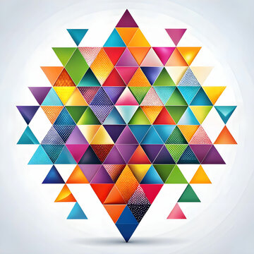 colorful triangles on white background geometric