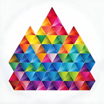 colorful triangles on white background geometric