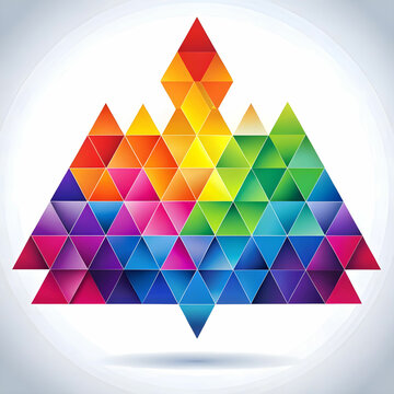 colorful triangles on white background geometric
