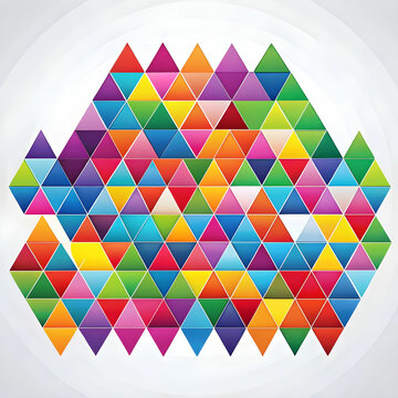 colorful triangles on white background geometric