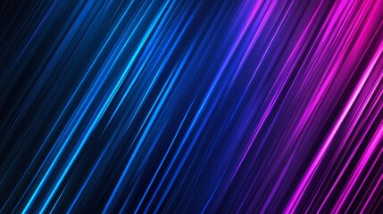 Poster - A vibrant abstract background featuring a dynamic gradient of blue and purple hues. Diagonal lines create a sense of movement and energy, symbolizing speed, technology, and futuristic concepts.