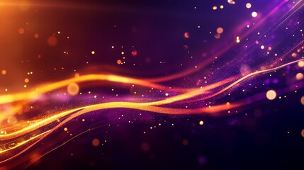 Poster - this abstract image features vibrant purple and orange swirling lines with a glowing effect. it symb